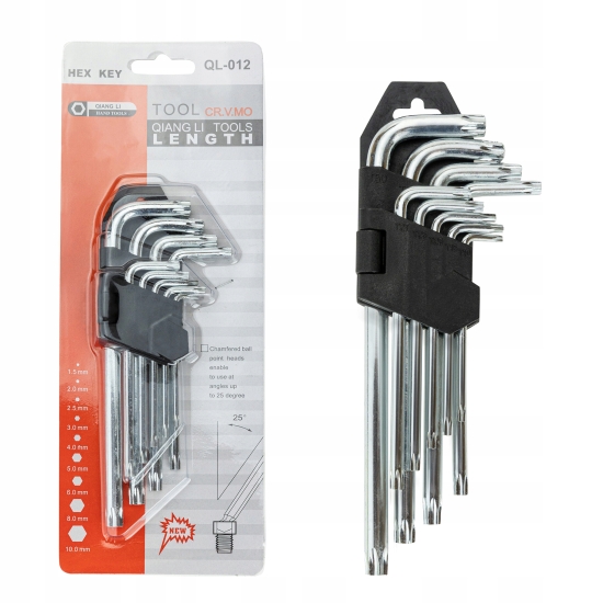 VERGIONIC Zestaw Kluczy TORX 9el. T10-T50- 0070